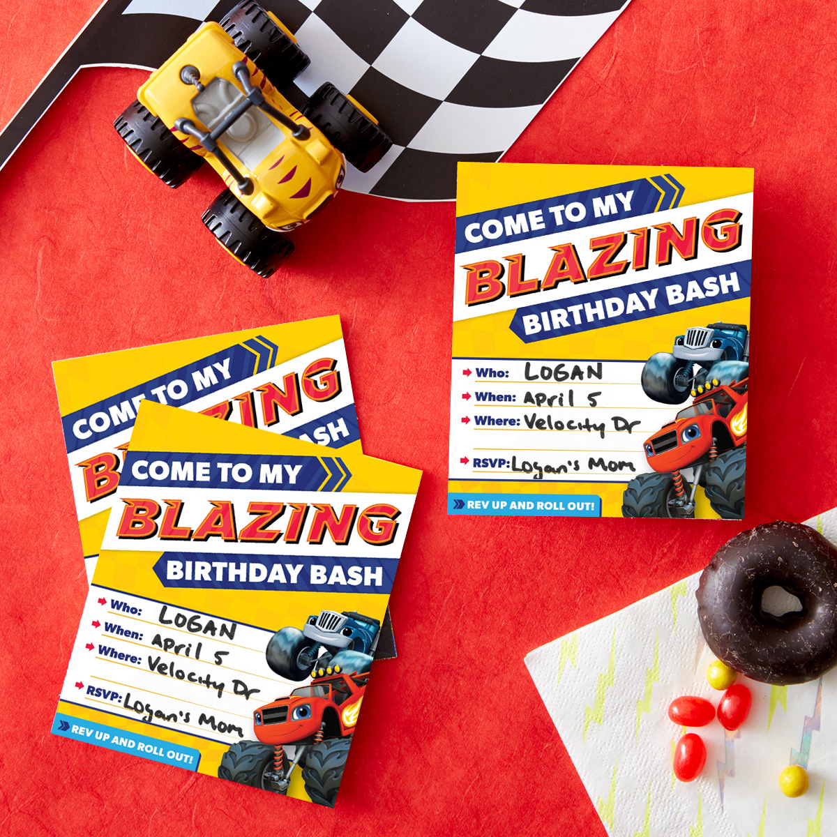 Blaze Birthday Party Invitations