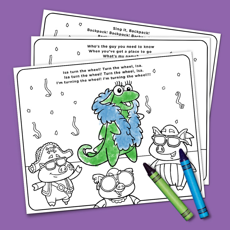 Dora Rocks Coloring Song Sheets