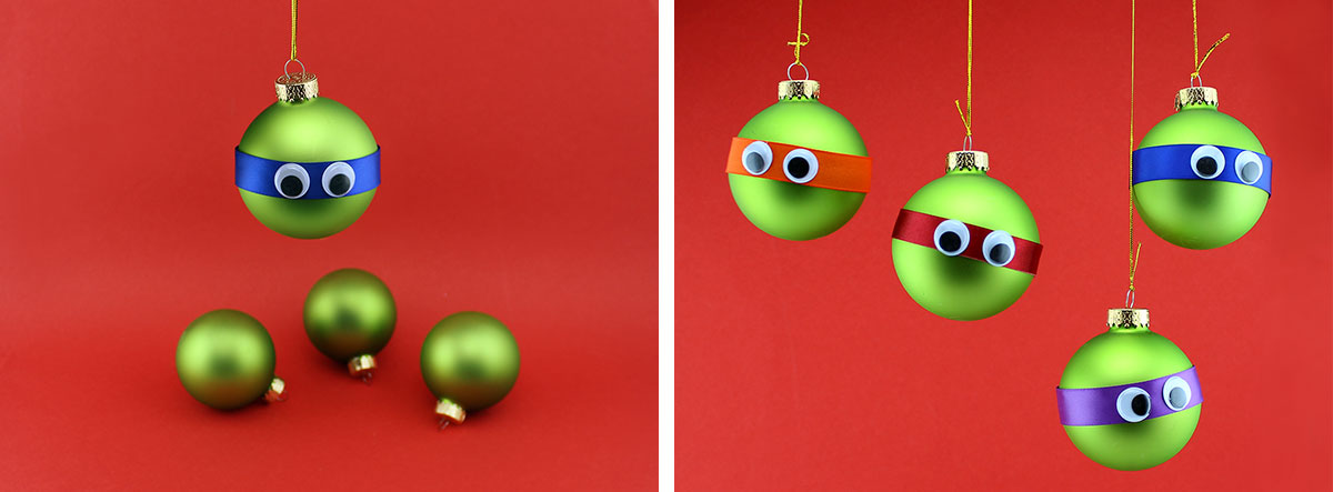 TMNT Googly-eyed Ornaments Steps 3,4