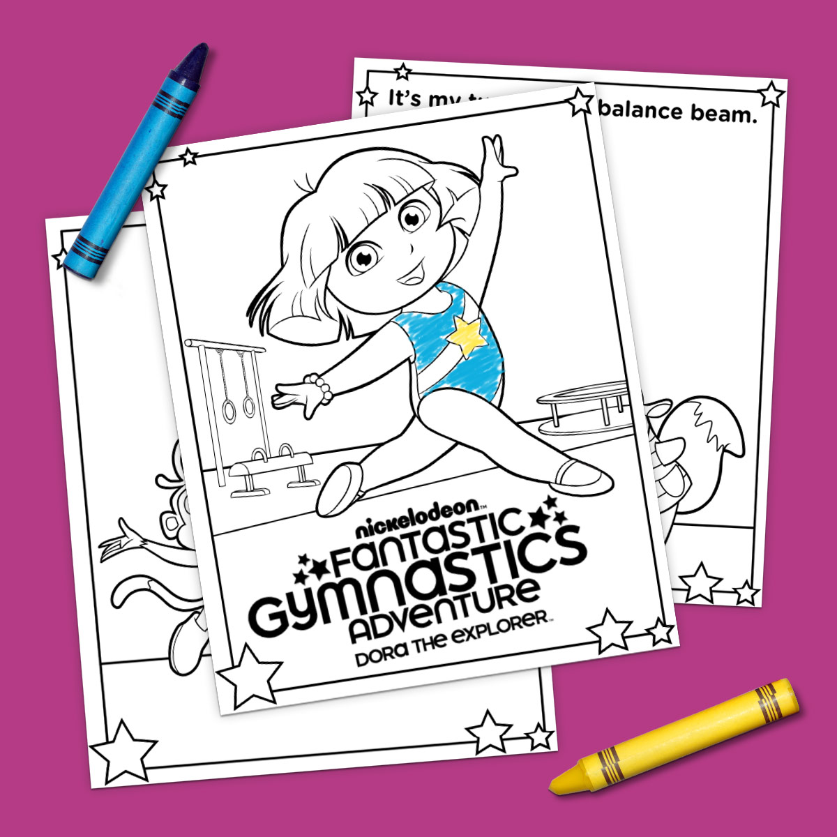 Dora Gymnastics Coloring