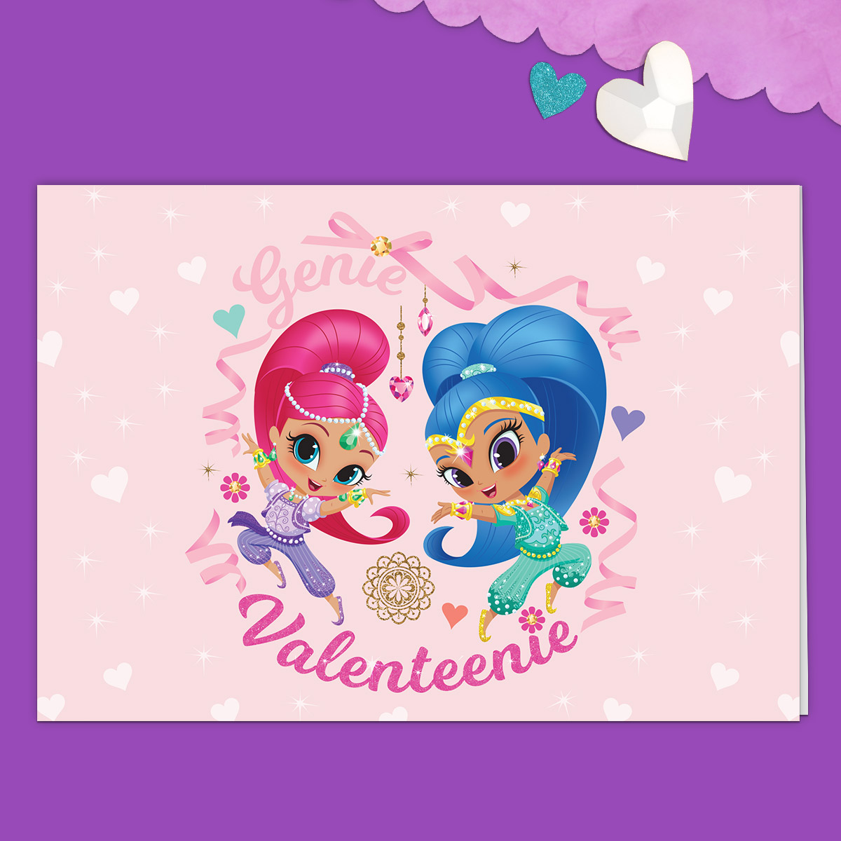 Shimmer and Shine Valentine's Day Card