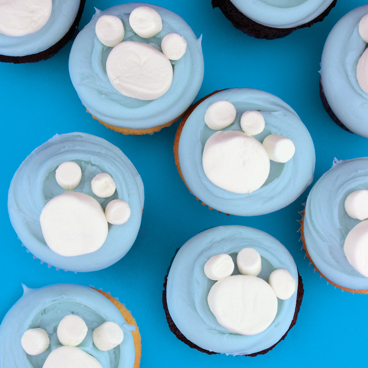 PAW Patrol PAW print cupcakes