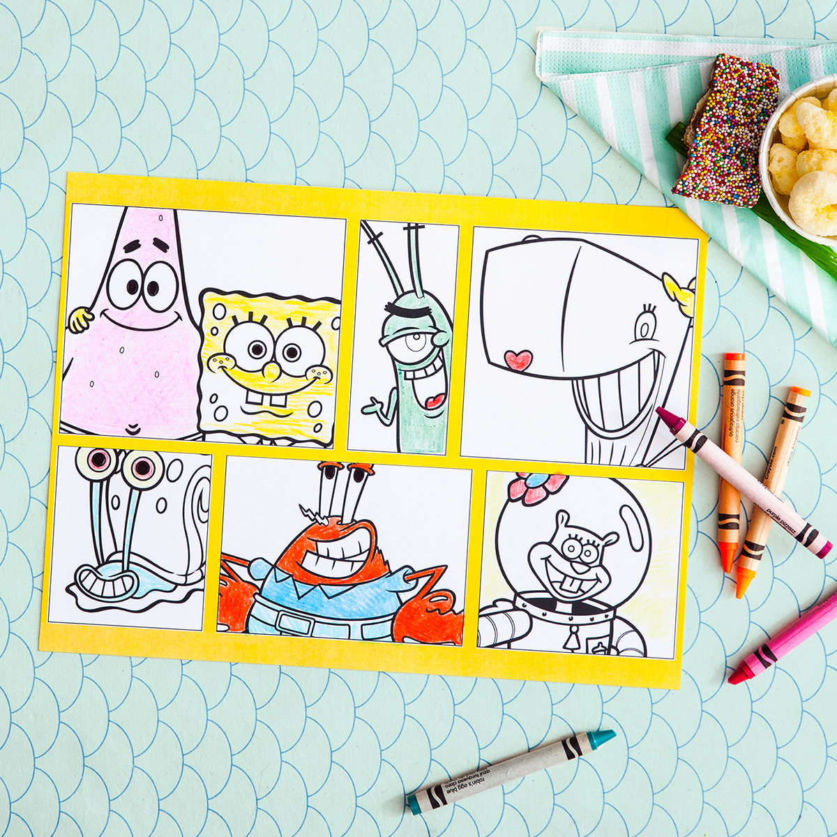 SpongeBob Printable Party Placemats