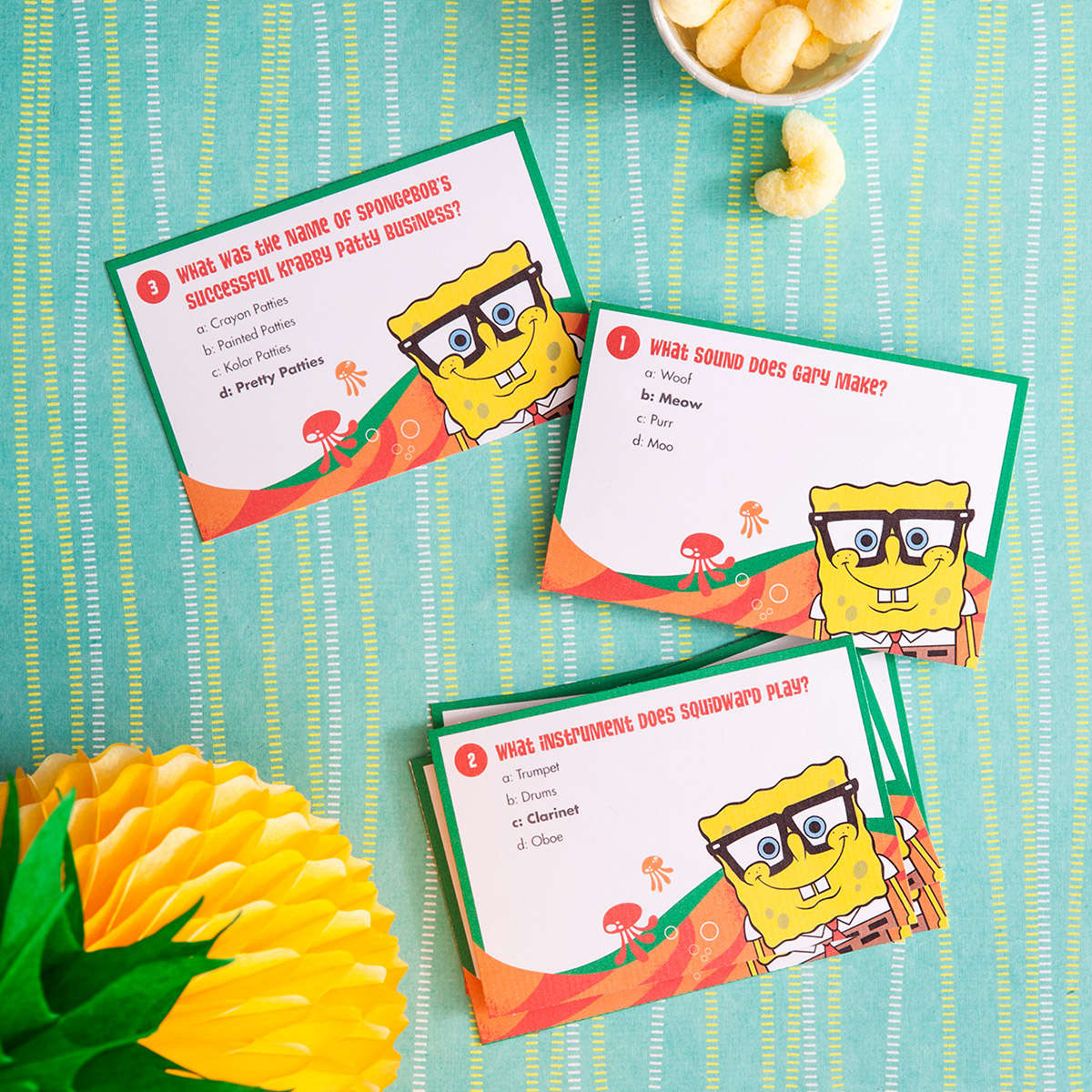 SpongeBob Printable Trivia Cards