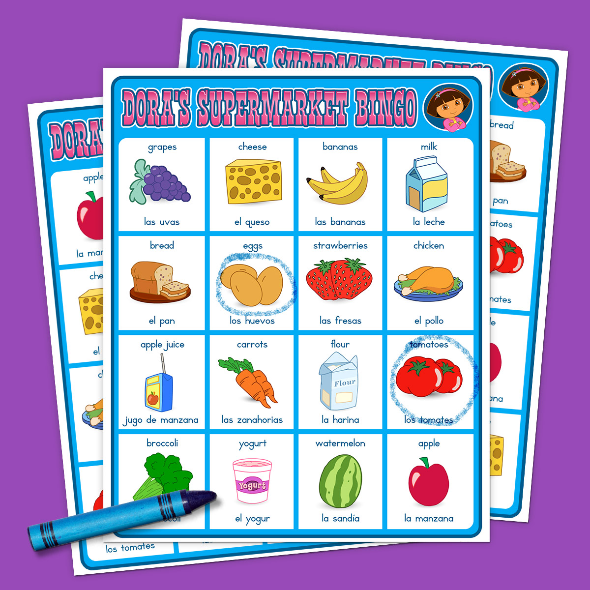 Dora Supermarket Bingo Game