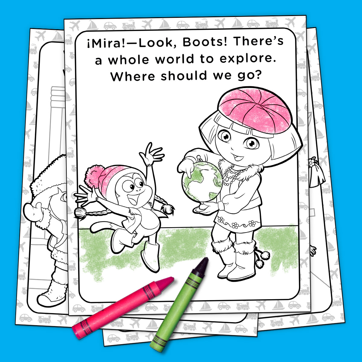 Dora Around the World Coloring Pack