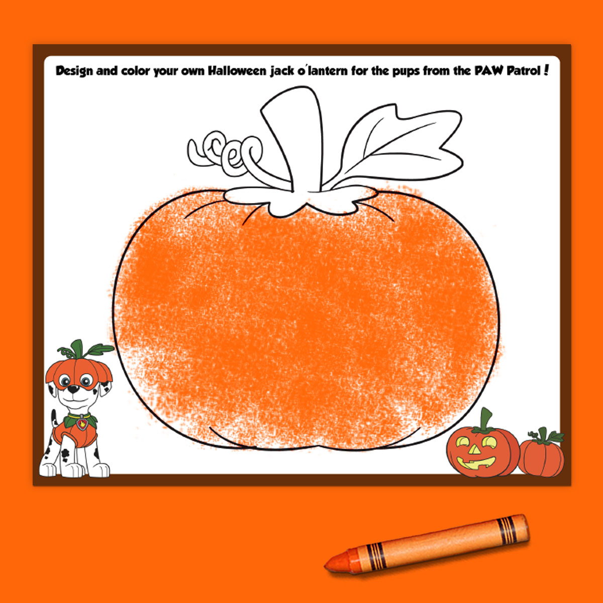 PAW Patrol Draw a Pumpkin Printable