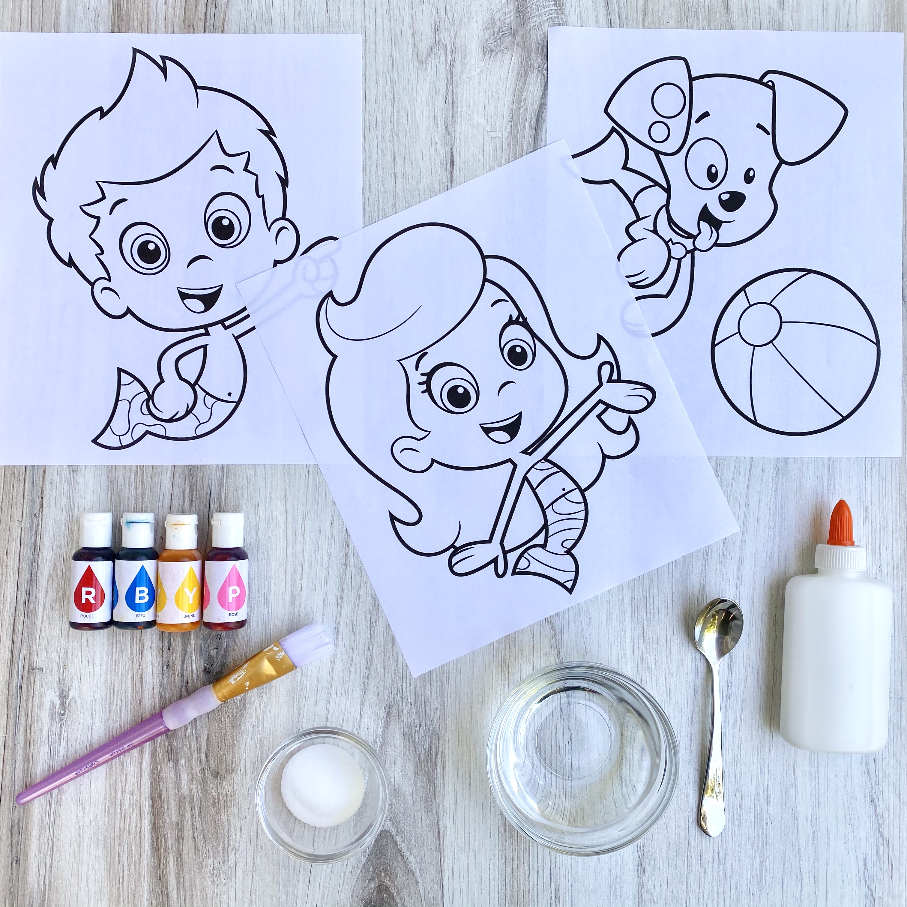 Bubble Guppies Salt Painting Materials