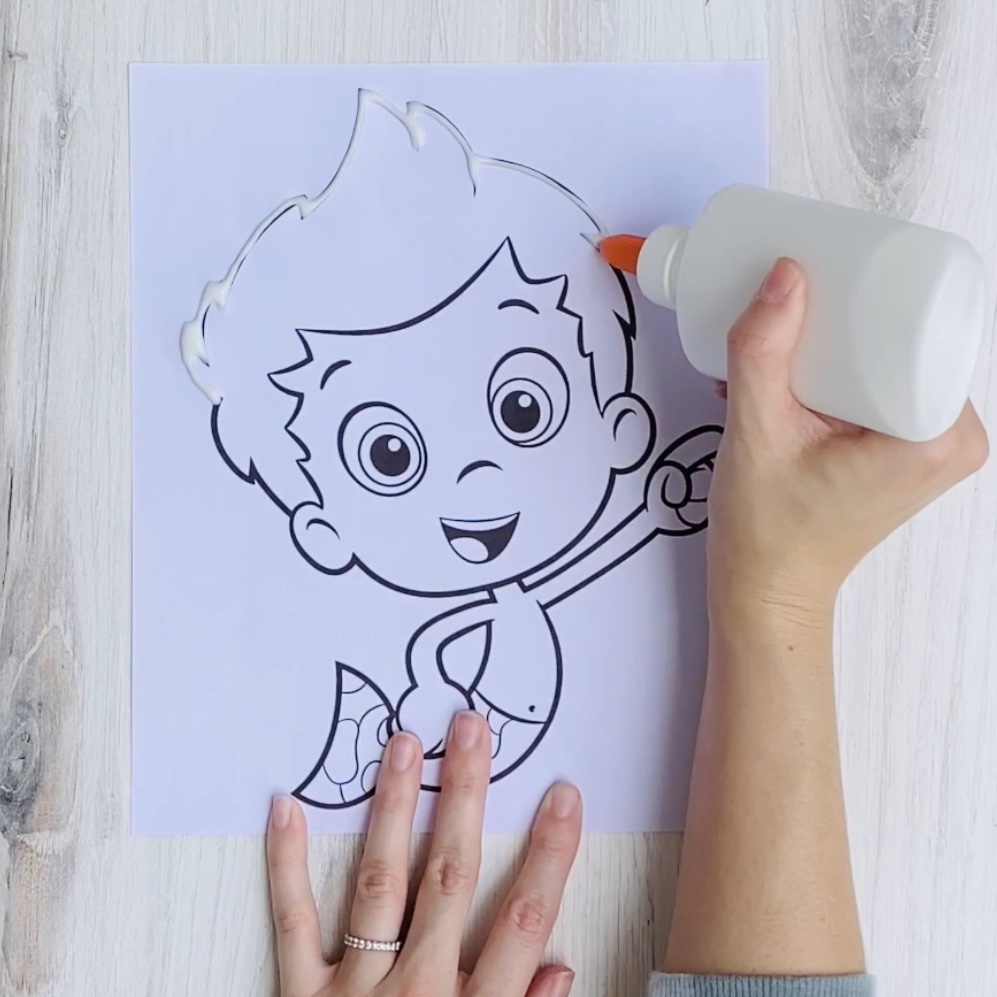 Bubble Guppies Salt Painting Step 2