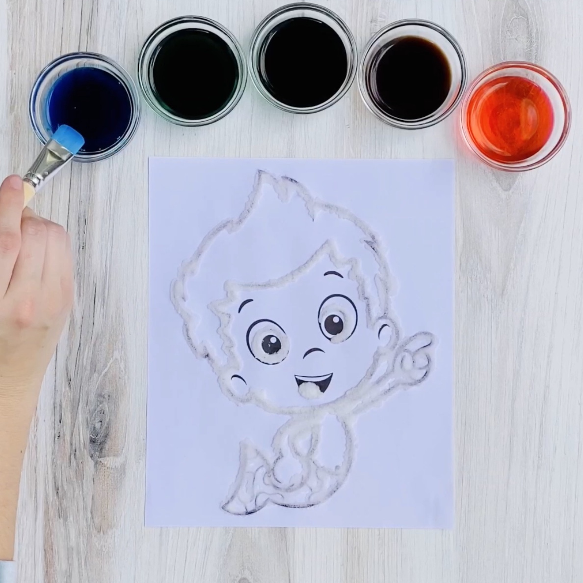 Bubble Guppies Salt Painting Step 4a