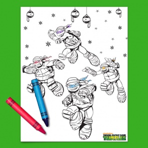 Deck the Sewers TMNT Coloring Page