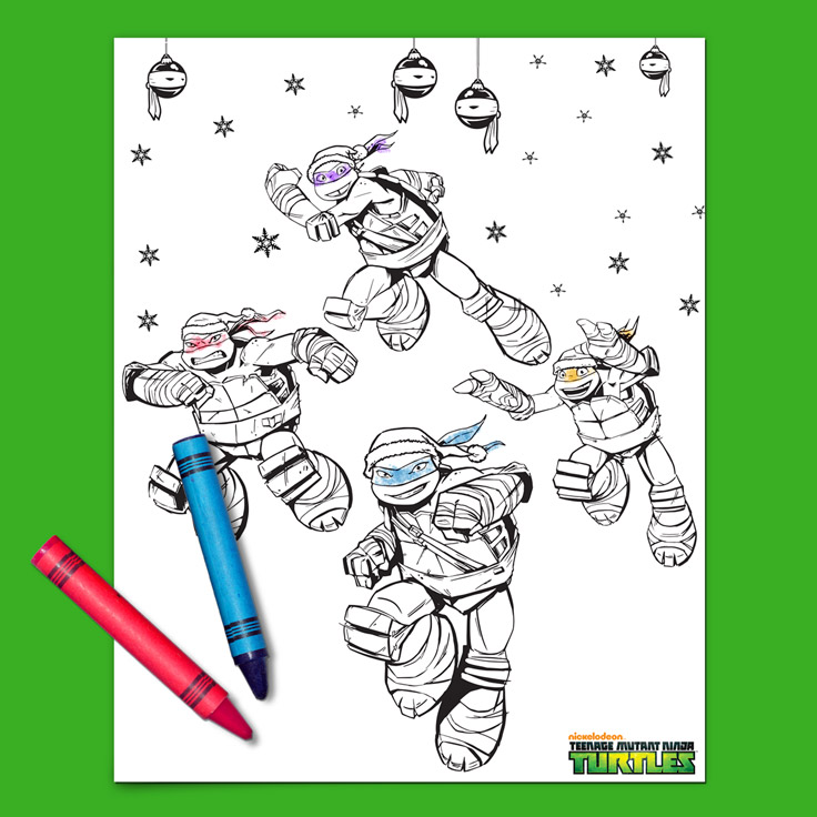 TMNT Holiday Coloring Page