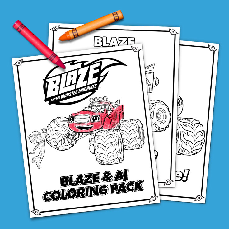 Blaze and AJ Coloring Pack