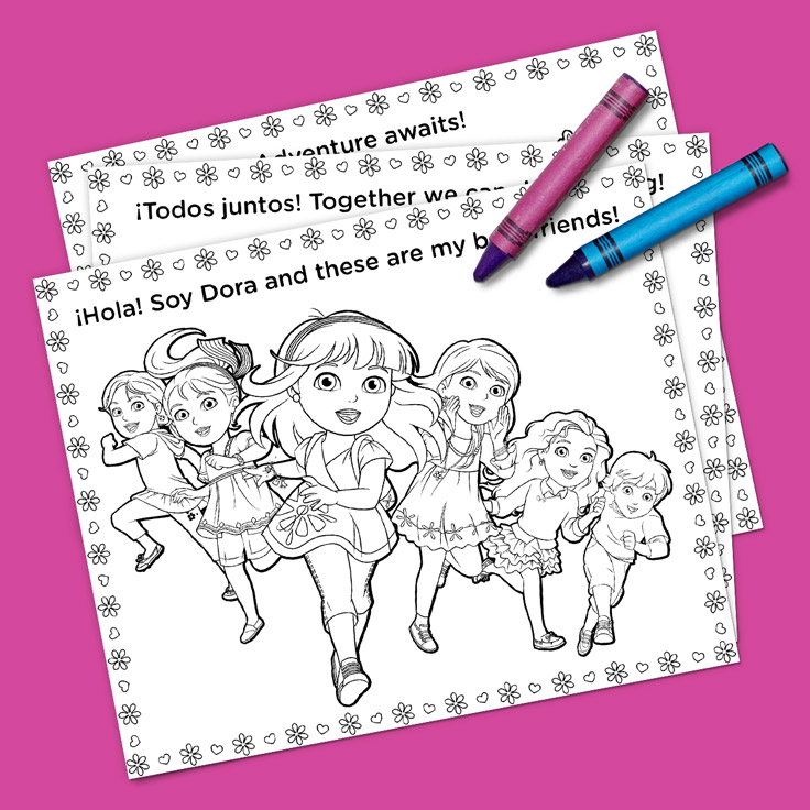 dora and friends coloring pages pdf