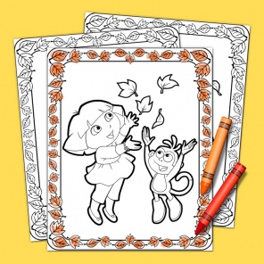 Thanksgiving Coloring with Dora