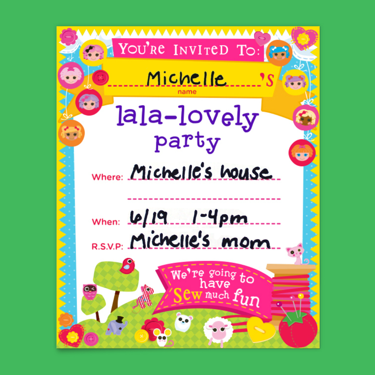 Lalaloopsy Party Invitations