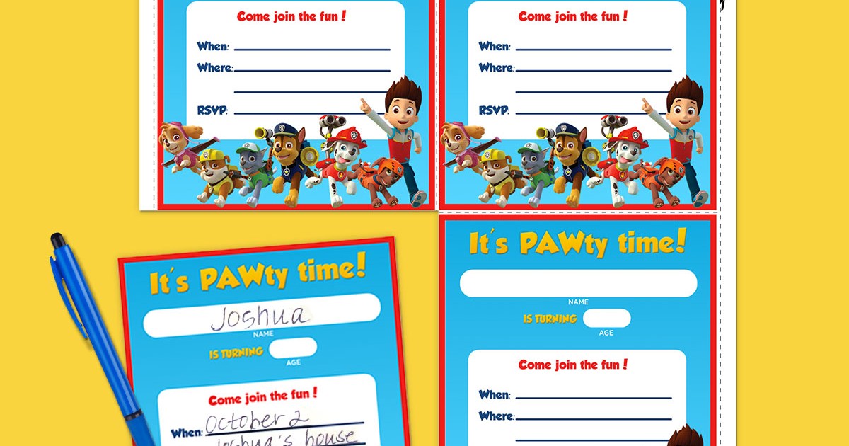 Paw Patrol Birthday Party Invitations Nickelodeon Parents