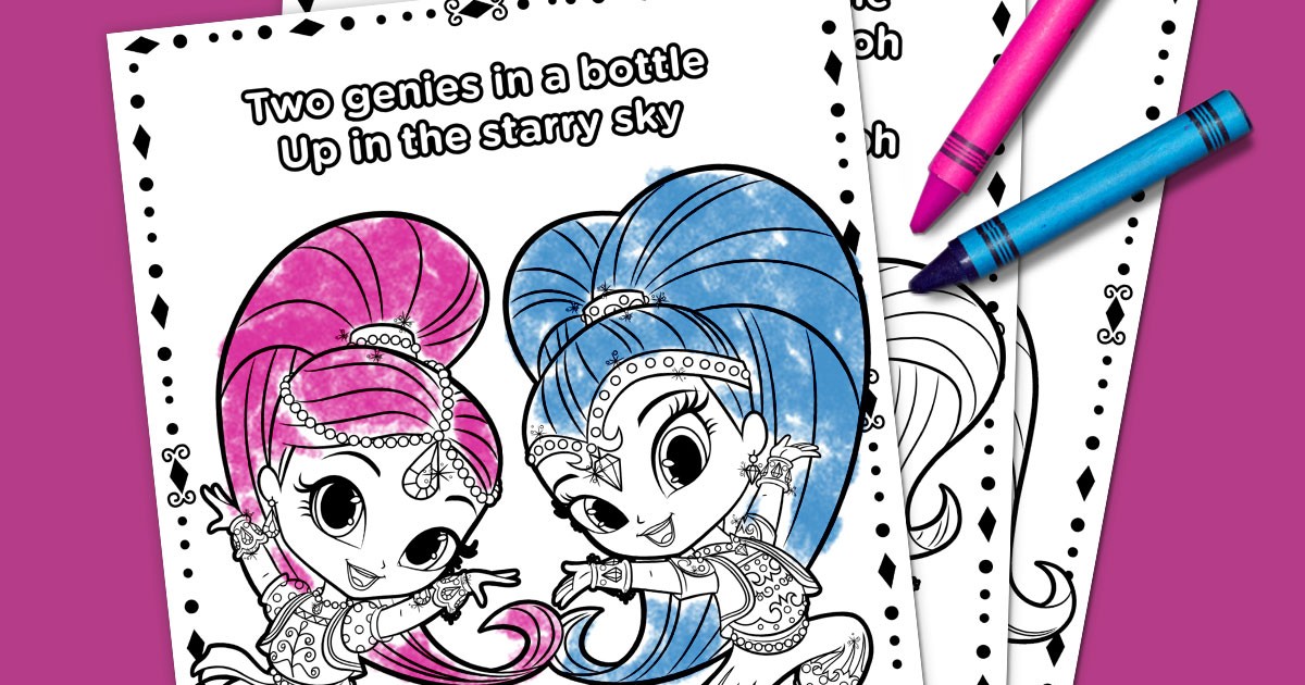 Shimmer and Shine Theme Song Coloring Pack | Nickelodeon Parents