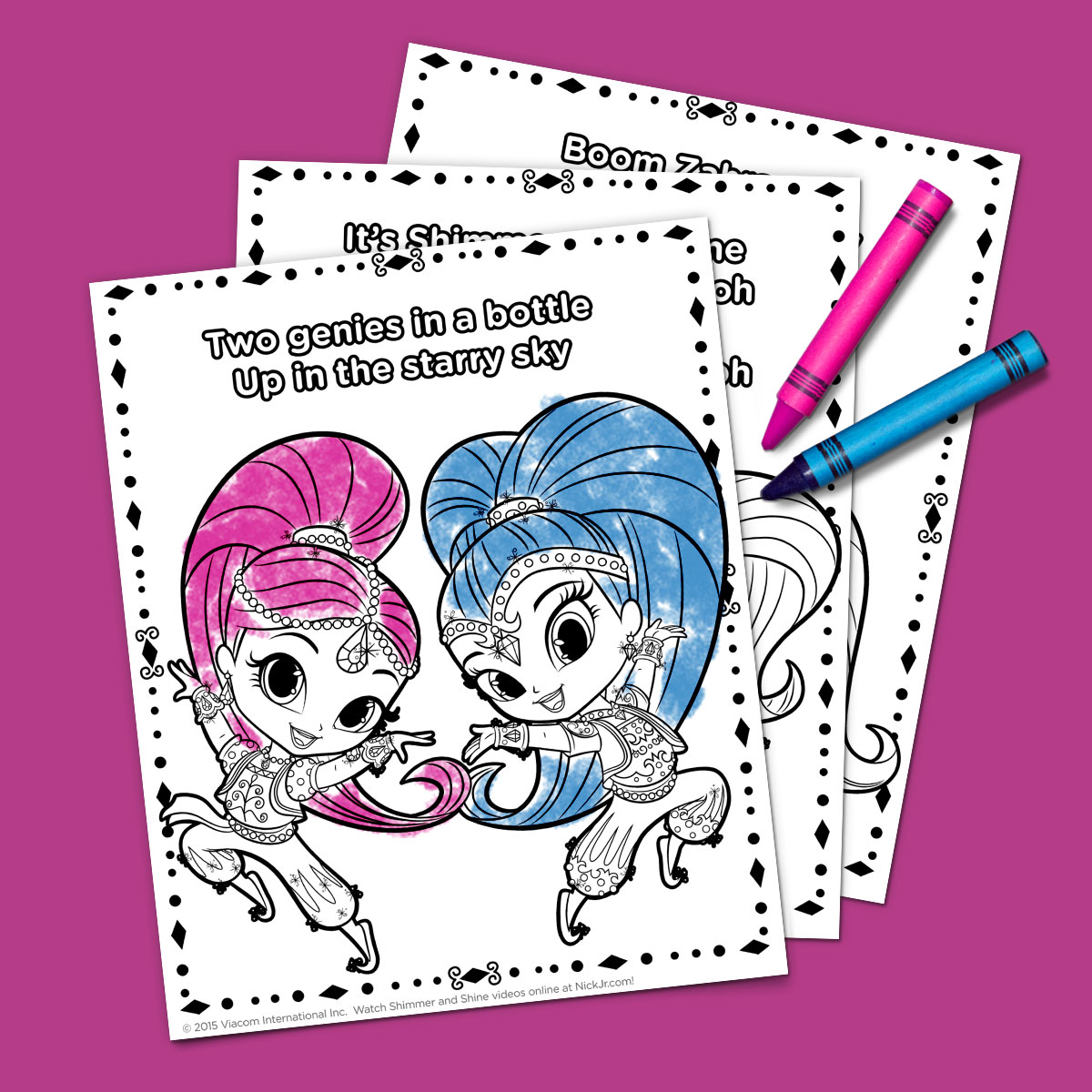 Shimmer and Shine Theme Song Coloring Pack   Nickelodeon Parents