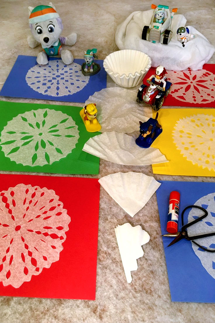 Coffee Filter Snowflakes