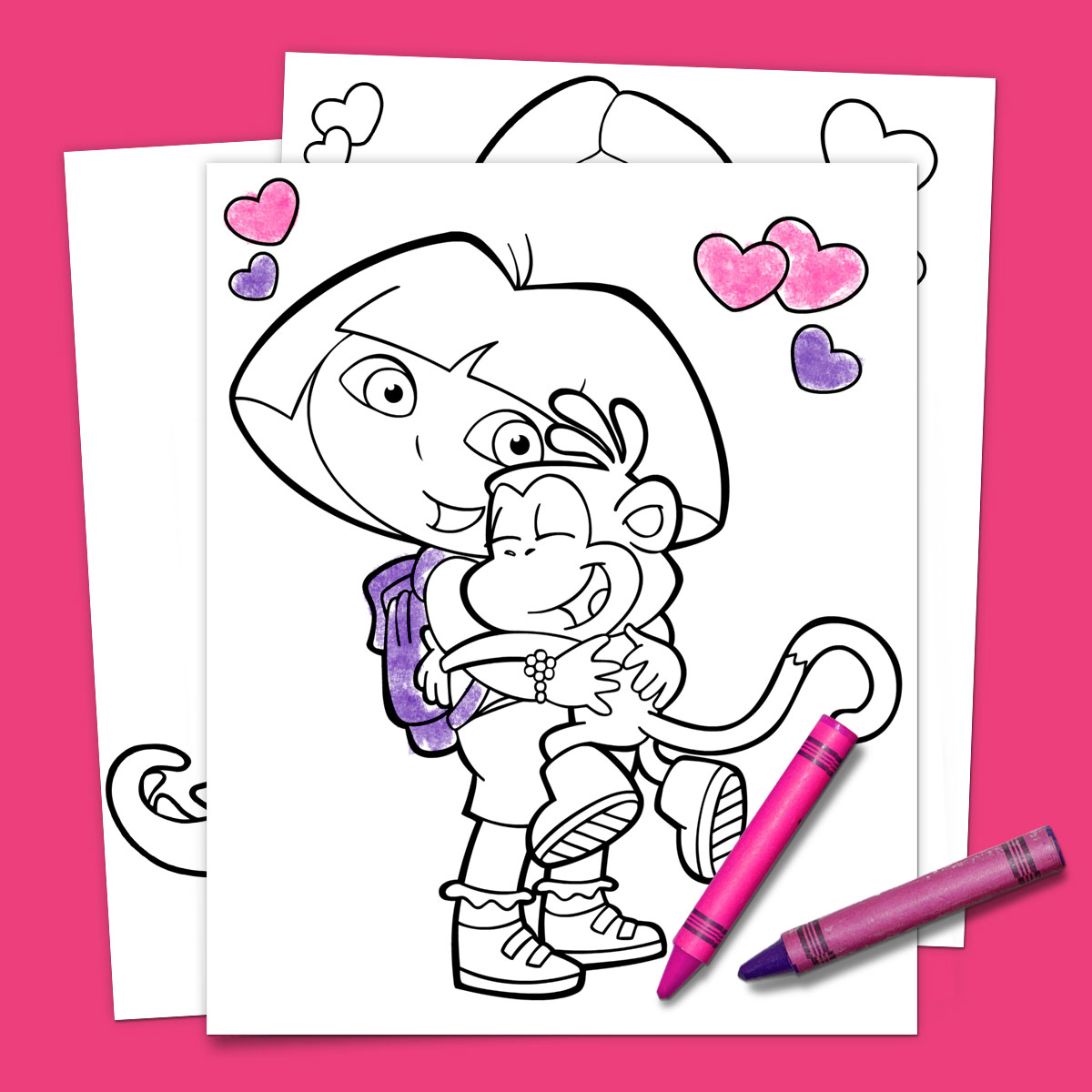 Dora Valentine's Coloring Pack