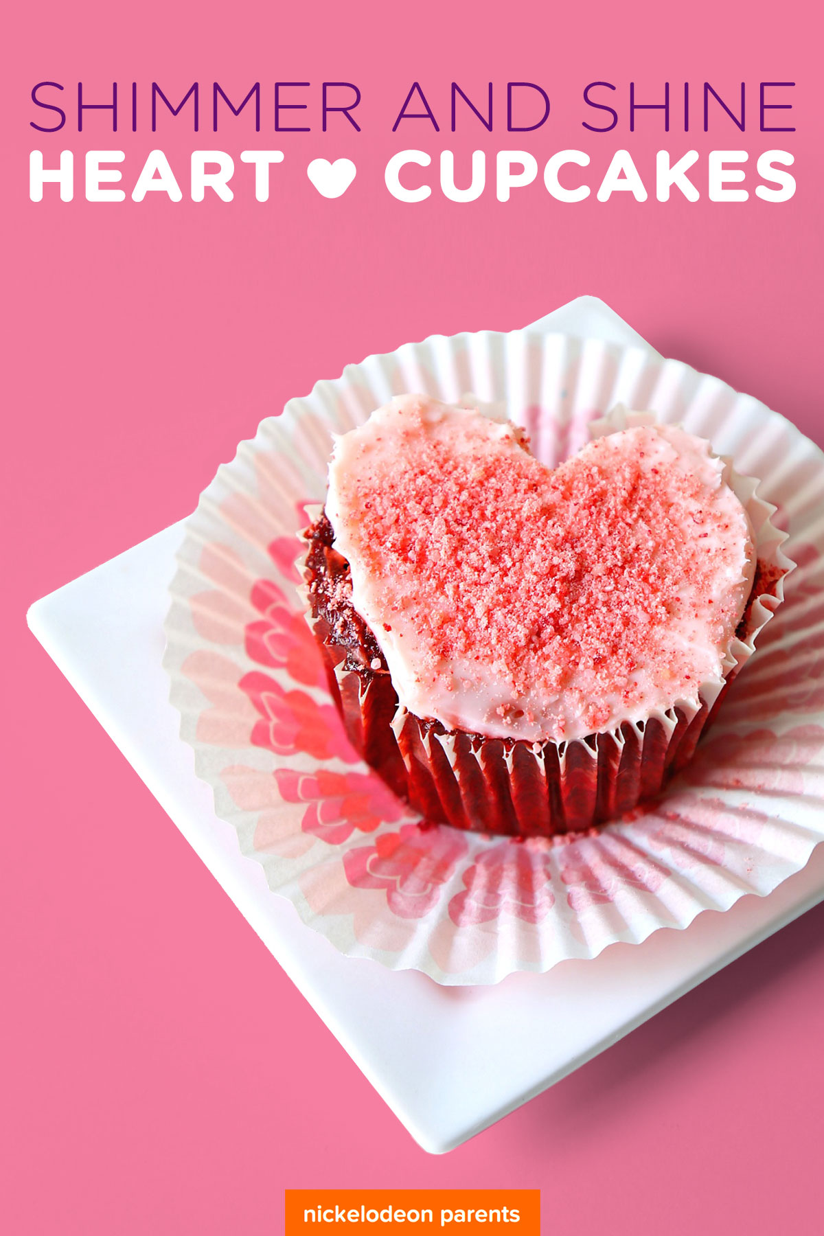 Shimmer and Shine Heart Cupcakes