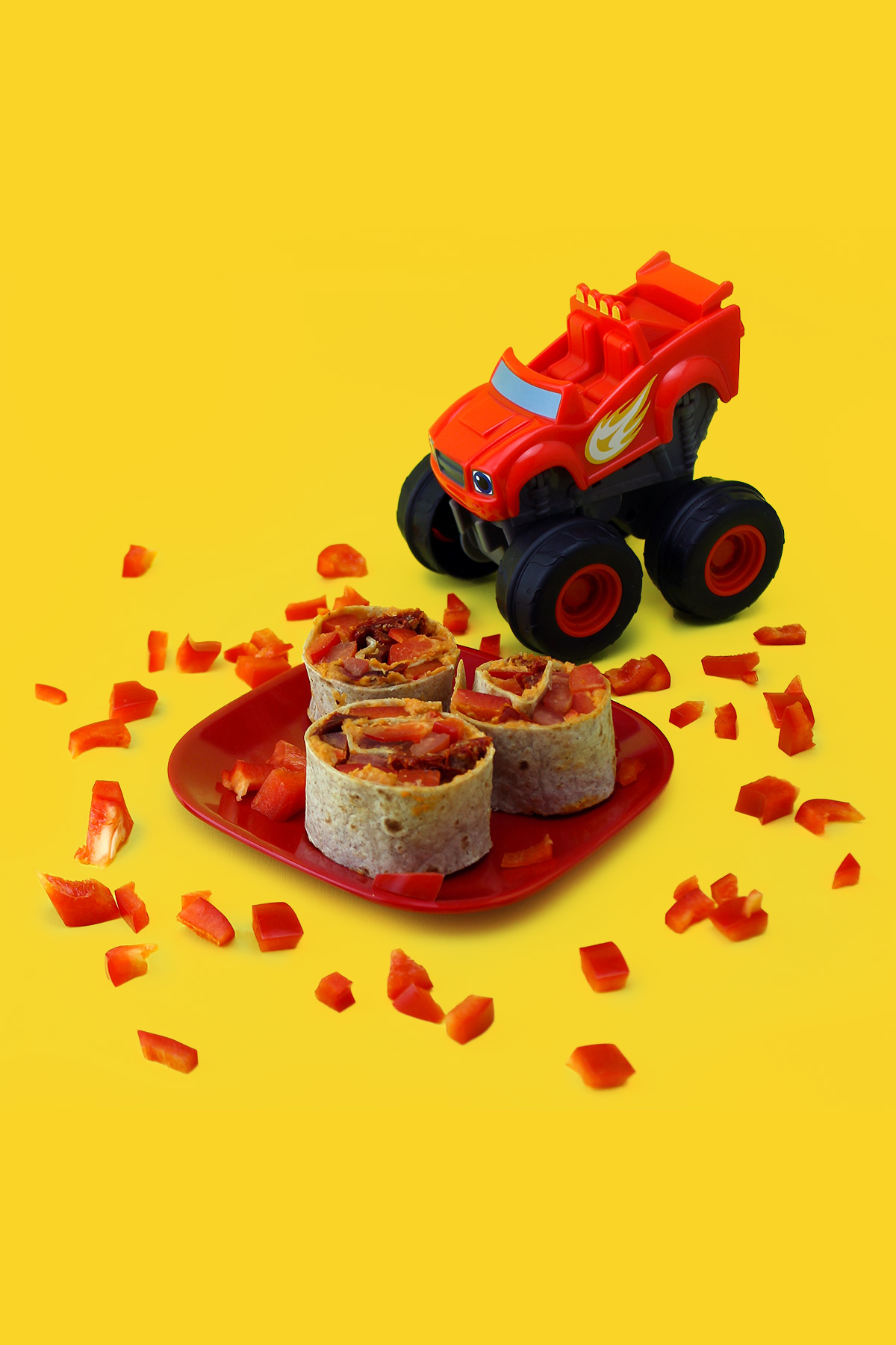 Blaze Firetruck Pinwheel Snacks