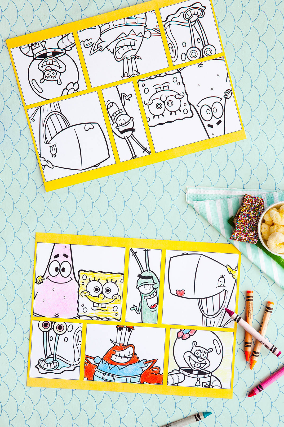 SpongeBob Printable Party Placemats