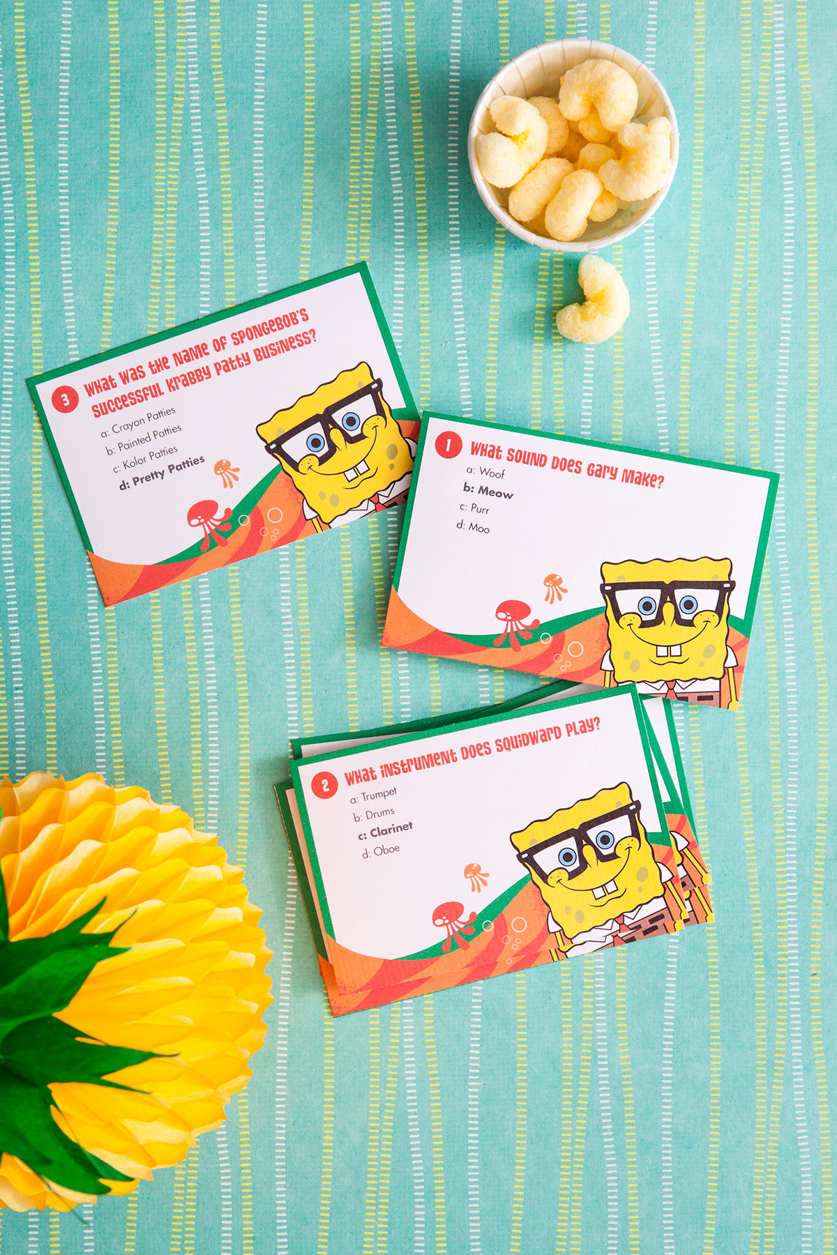 SpongeBob Printable Trivia Cards