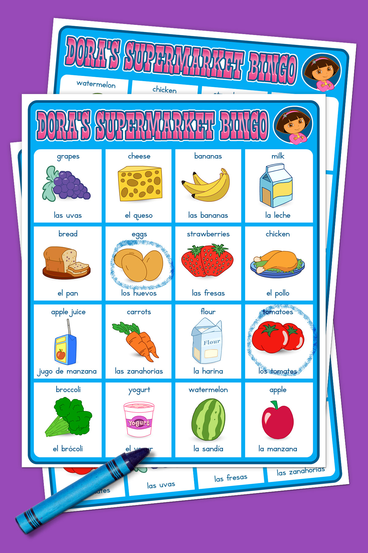 Dora Supermarket Bingo Game