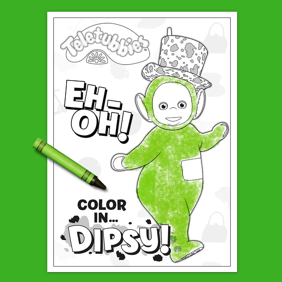 Teletubbies Coloring Page: Dipsy