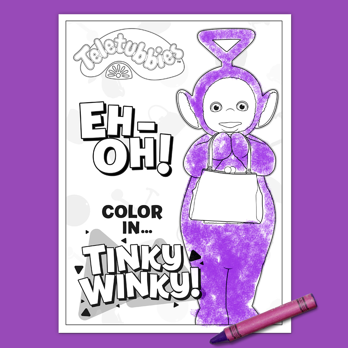 Teletubbies Coloring Page: Tinky Winky
