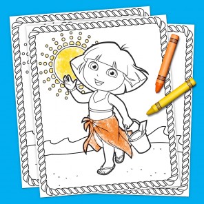 Dora Summertime Coloring