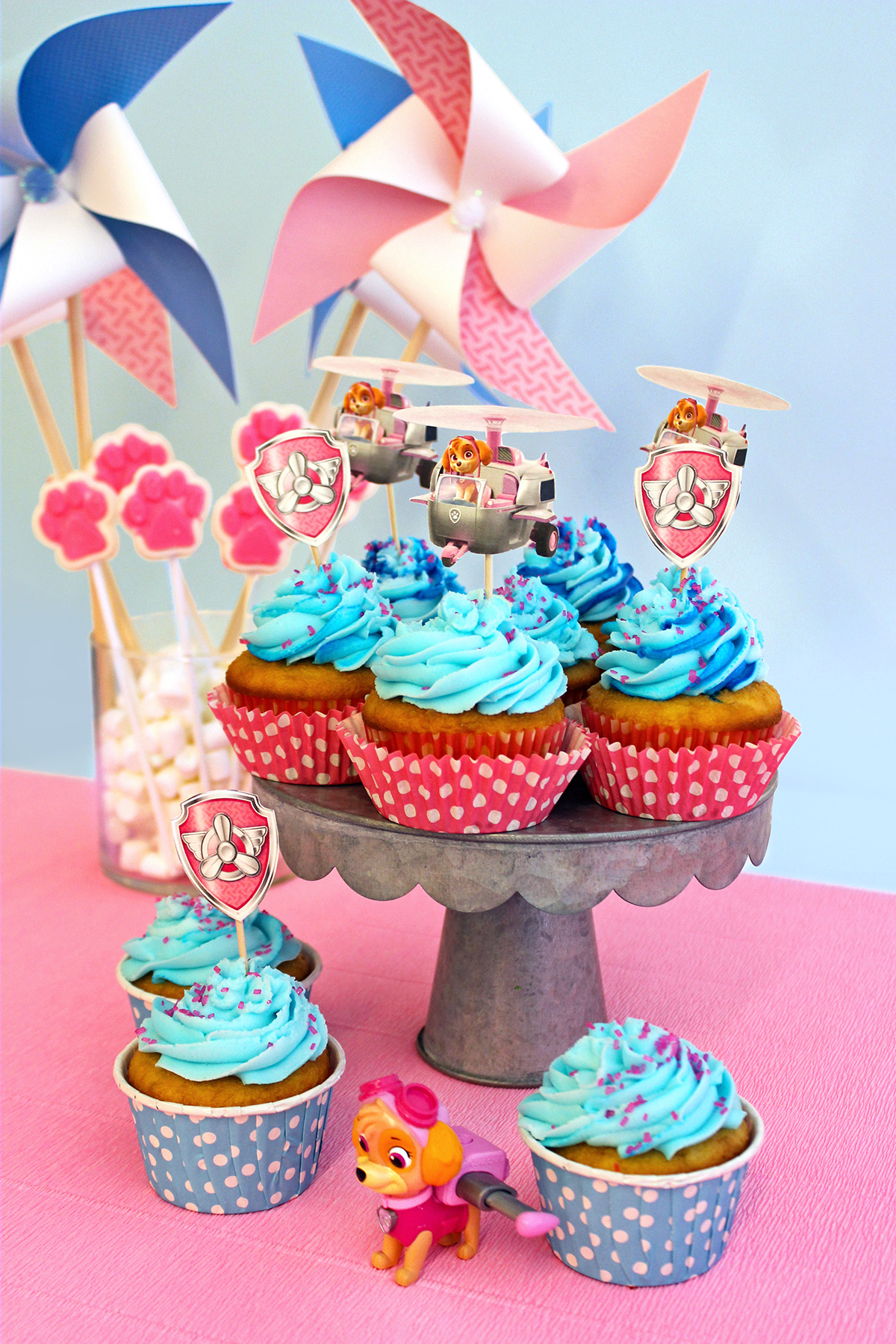 PAW Patrol Skye Birthday Party Cupcakes