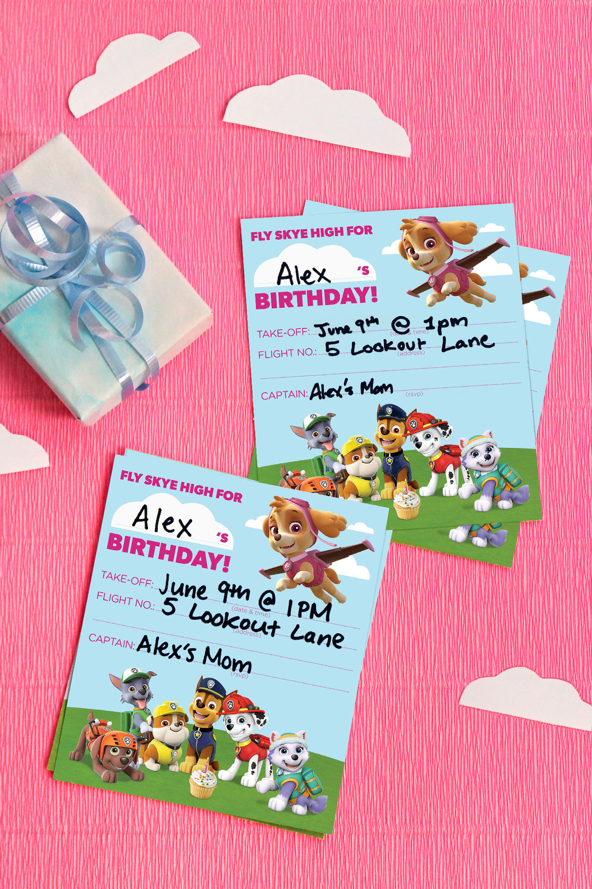 PAW Patrol Skye Birthday Party Invitations