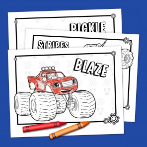 Blaze and Friends Coloring Pack