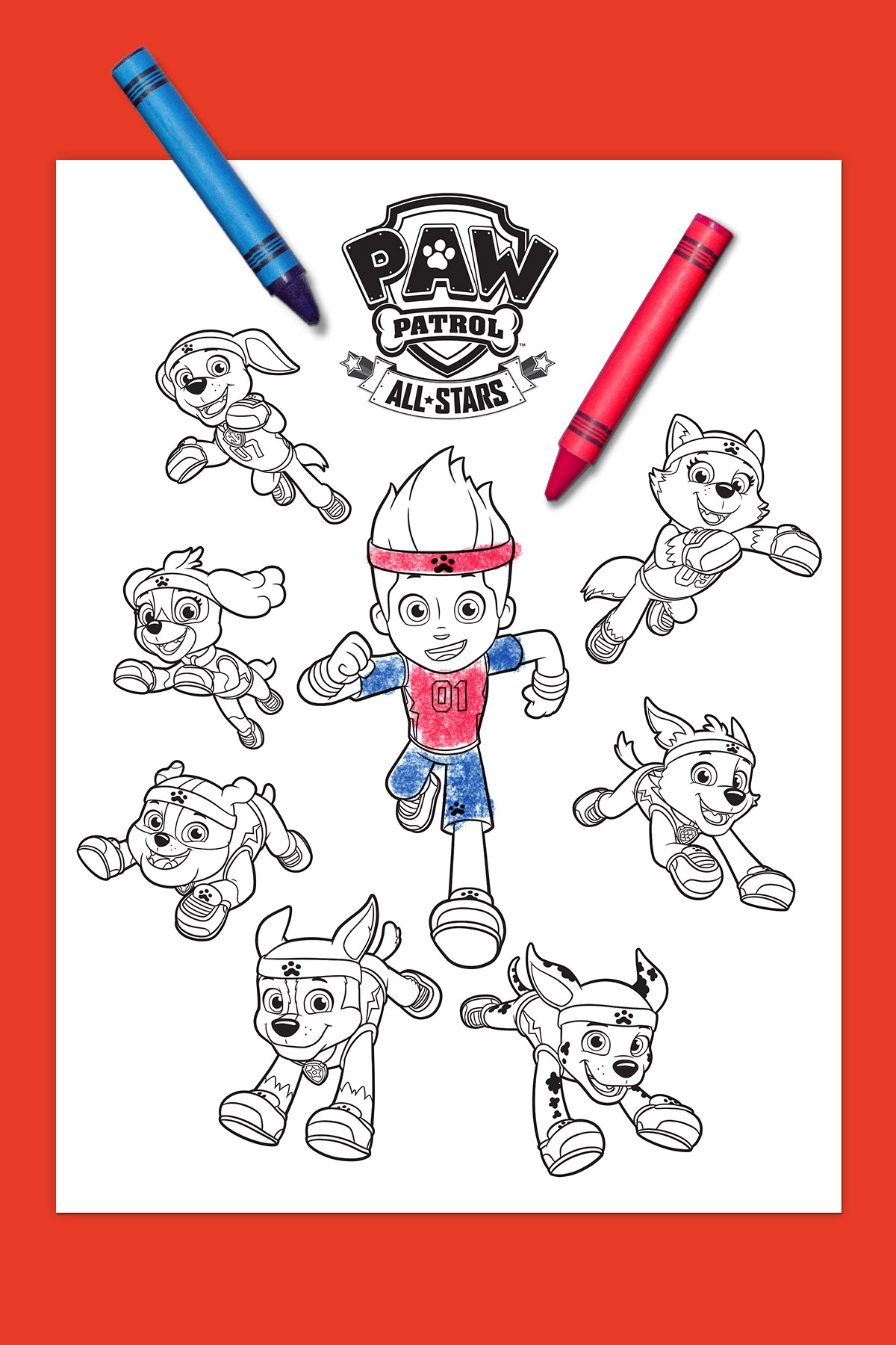 PAW Patrol All-Stars Coloring Page