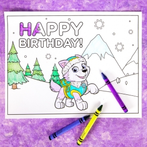 Everest Birthday Party Coloring Page
