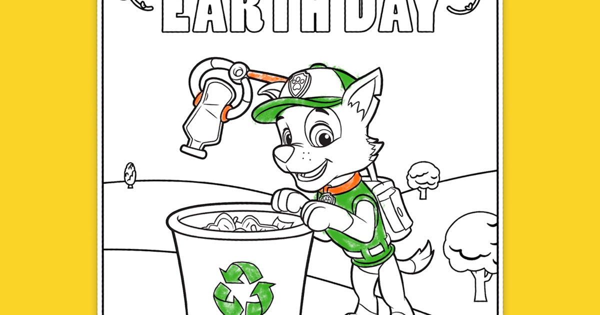 PAW Patrol Rocky Earth Day Coloring Page | Nickelodeon Parents