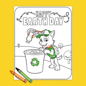 PAW Patrol Rocky Earth Day Coloring Page