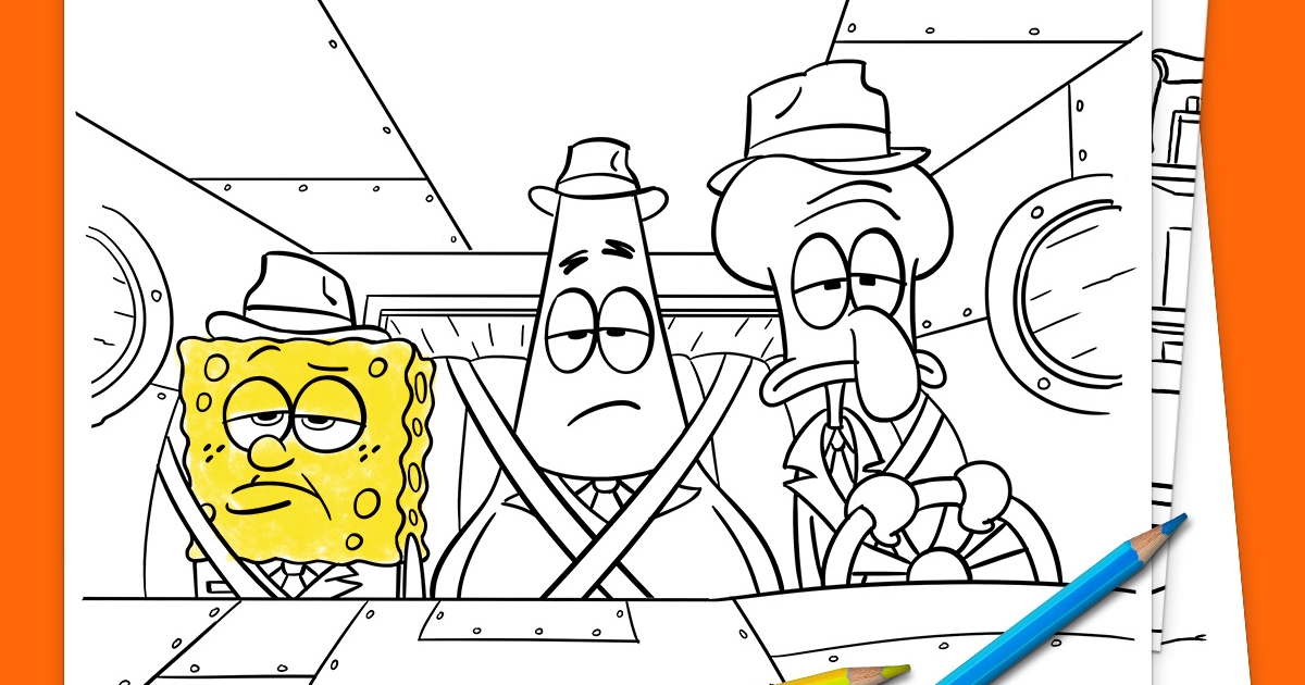 Spongebob Squid Noir Coloring Pack Nickelodeon Parents