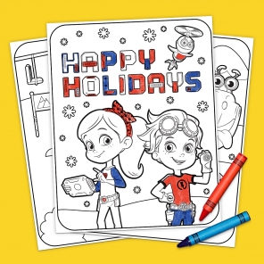 Rusty Rivets Holiday Coloring Pack