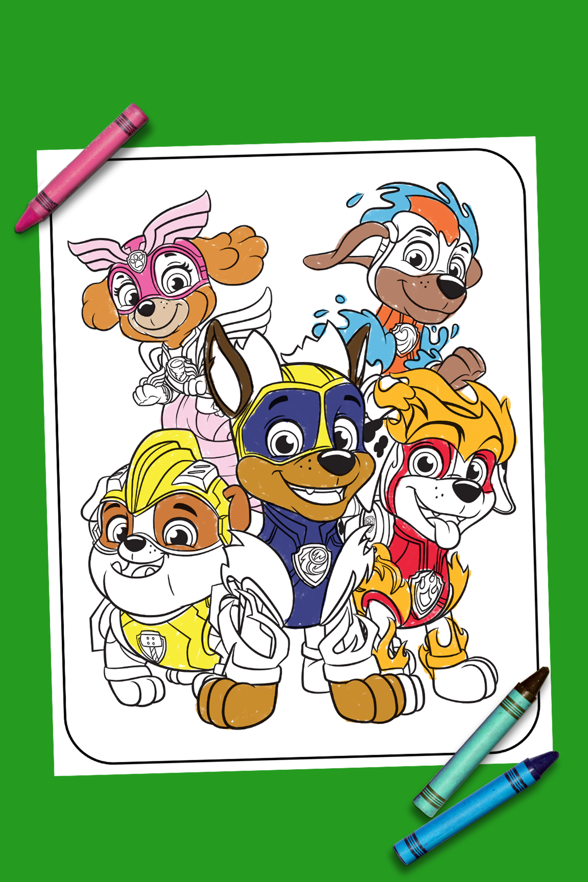 Paw Patrol Mighty Pups Coloring Page Nickelodeon Parents