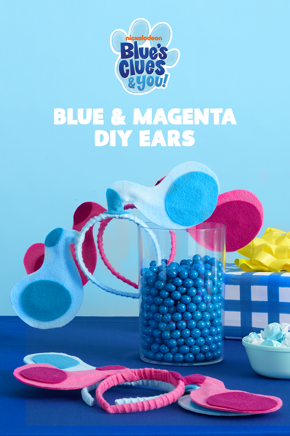DIY Blue & Magenta ears
