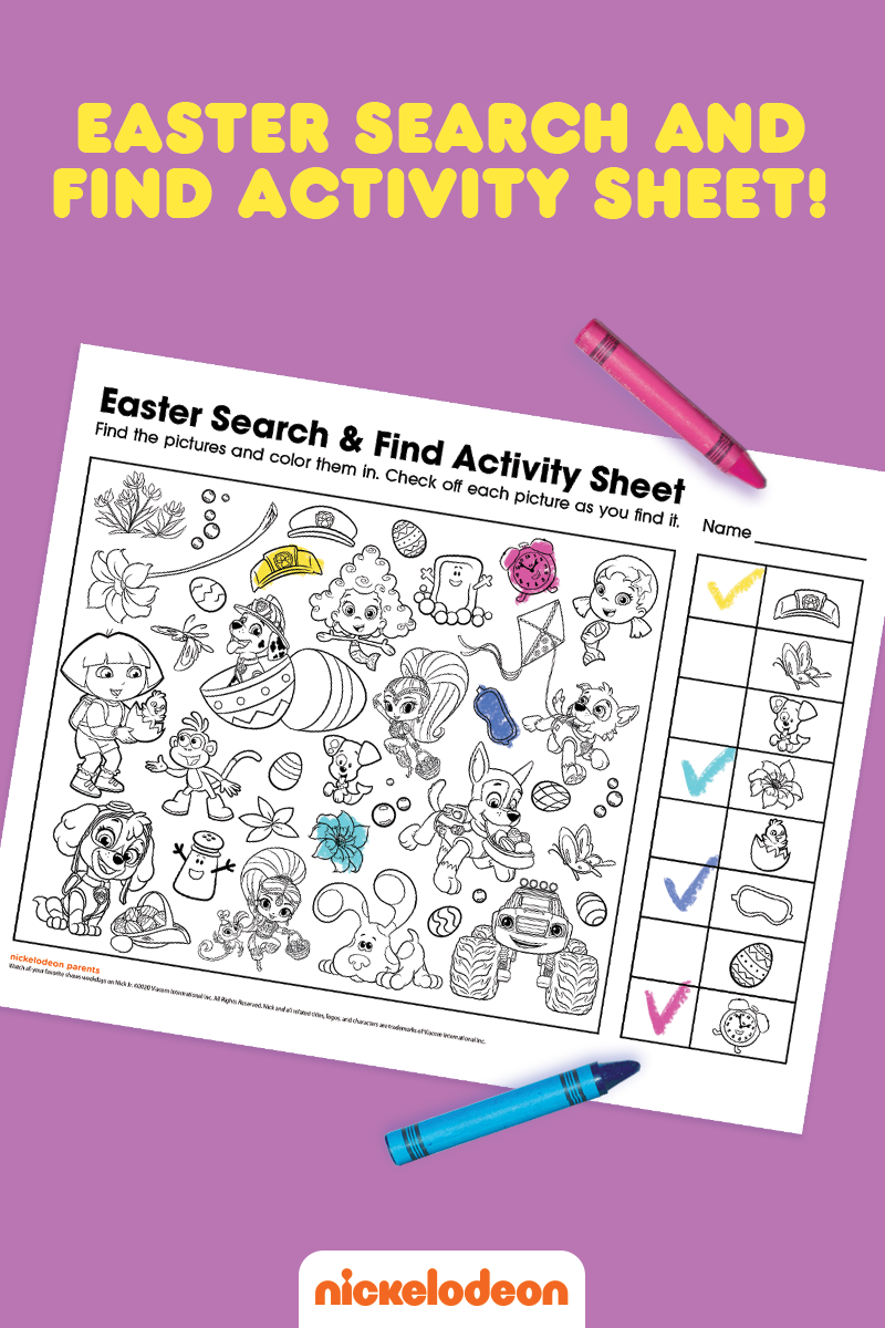 Nick Jr. Easter Activity Sheet