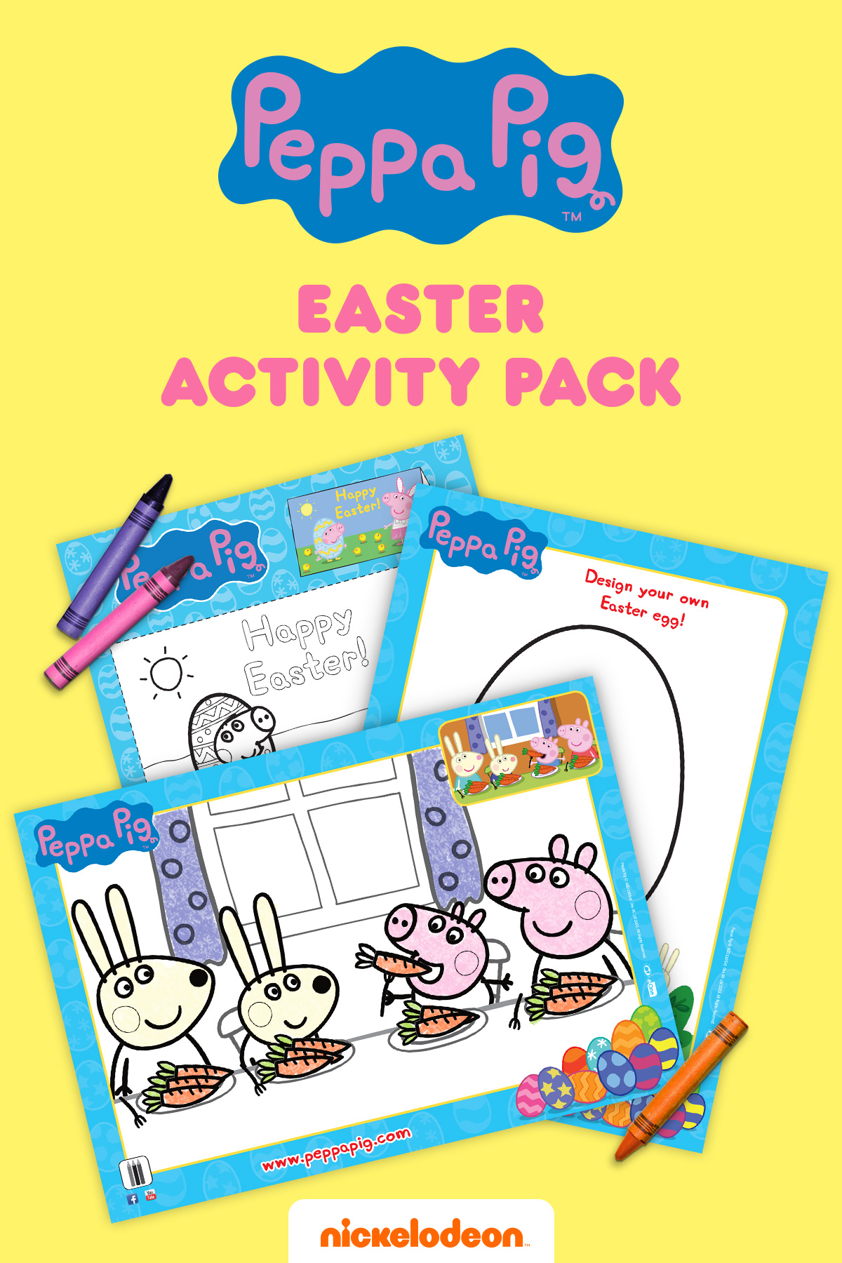 Peppa Pig Easter Coloring Sheets