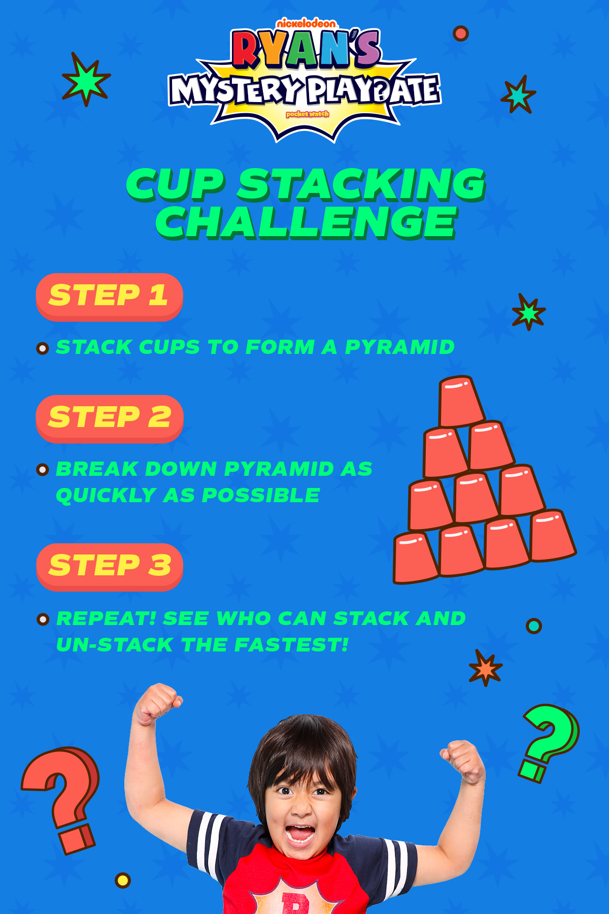 Ryan's Mystery Playdate Cup Stacking Challenge