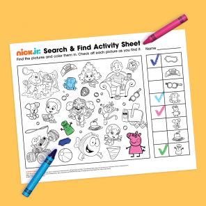 Nick Jr. Search-and-Find Coloring Page