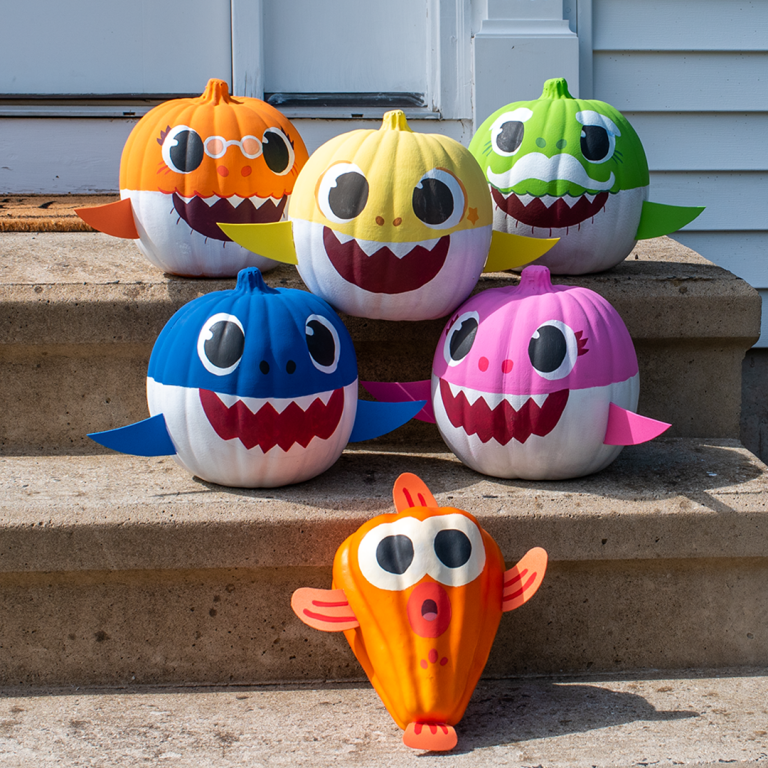 Painted Baby Shark Pumpkin Decorations Nickelodeon Parents painted-baby-shark-pumpkin-decorations-nickelodeon-parents