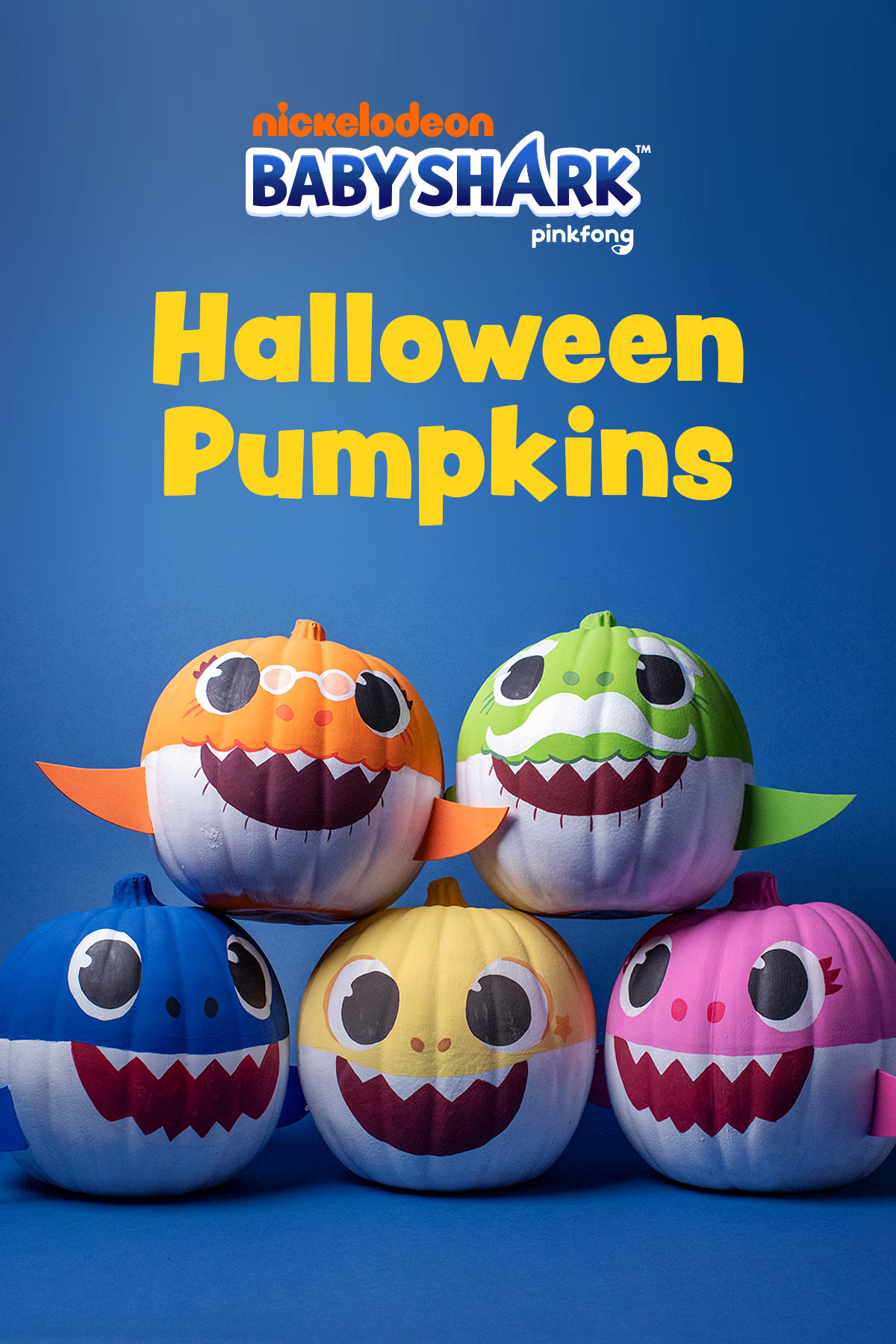 Painted Baby Shark Pumpkin Decorations | Nickelodeon Parents